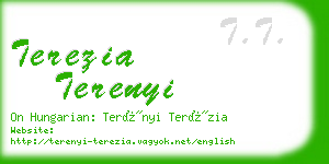 terezia terenyi business card